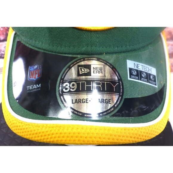 Green Bay Packers New Era 39Thirty Large-X Large NFL Stretch Fit Cap Green & Yel - Picture 2 of 10